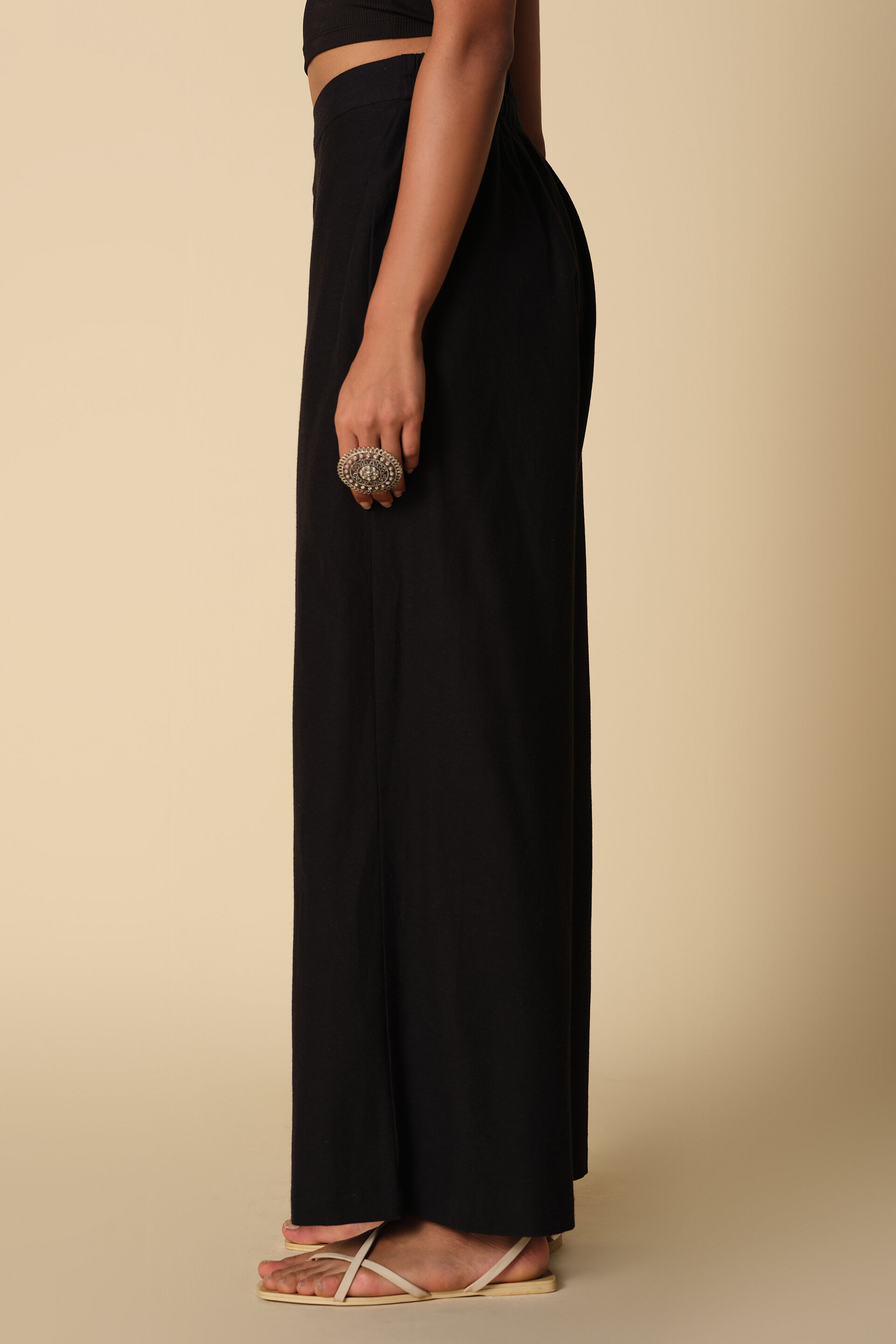 Versatile Straight Fit Black Pants, Black, image 2